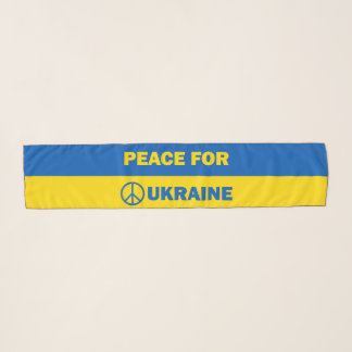 Peace For Ukraine Colors Text Flag Scarf