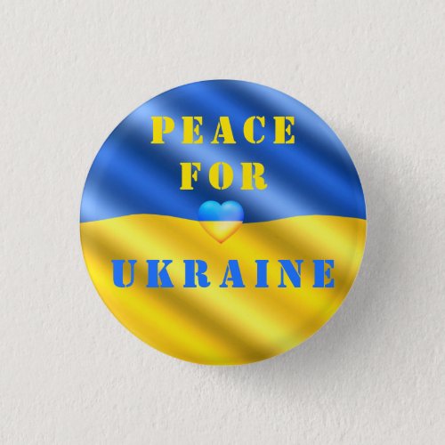 Peace For Ukraine _ Flag Button _ Freedom