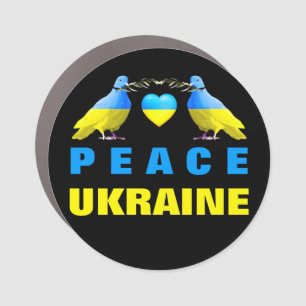 Peace For Ukraine - Freedom - Peace Dove Heart Car Magnet
