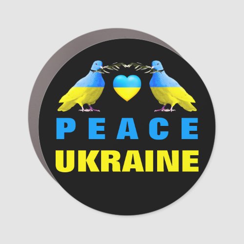 Peace For Ukraine _ Freedom _ Peace Dove Heart Car Magnet