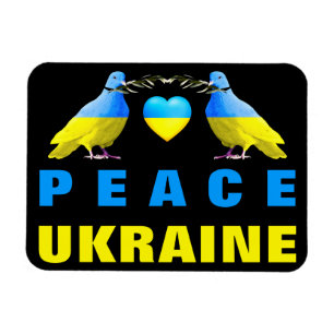 Peace For Ukraine - Freedom - Peace Dove Heart Magnet