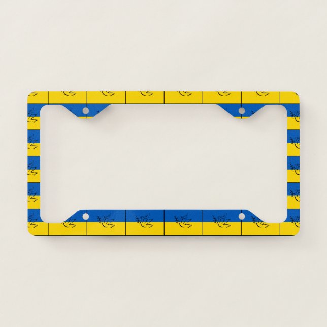 PEACE FOR UKRAINE! LICENSE PLATE FRAME (Front)