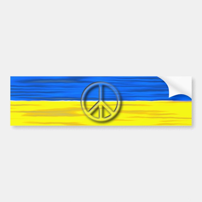 Peace For Ukraine Logo Flag Bumper Sticker (Front)
