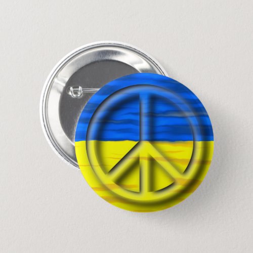 Peace For Ukraine Logo Flag Button
