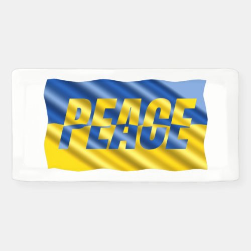 PEACE for Ukraine PEACE over Ukrainian Flag No War Banner