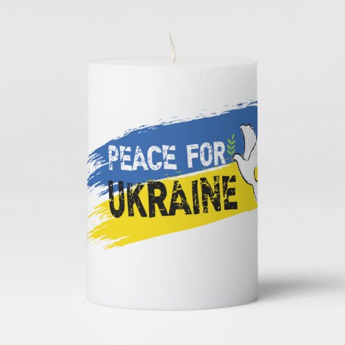 Peace for Ukraine Pillar Candle
