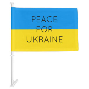 Peace For Ukraine Simple Blue & Yellow Ukrainian Car Flag