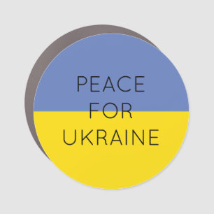 Peace For Ukraine Simple Minimal Ukrainian Flag Car Magnet