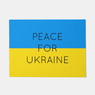 Peace For Ukraine Simple Minimal Ukrainian Flag Doormat