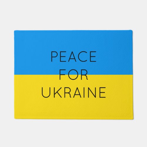    Peace For Ukraine Simple Minimal Ukrainian Flag Doormat