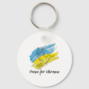 Peace For Ukraine Solidarity Peace Heart Ukrainian Keychain