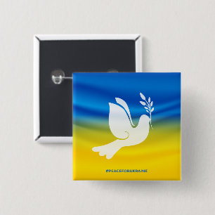 Peace for Ukraine Square Button