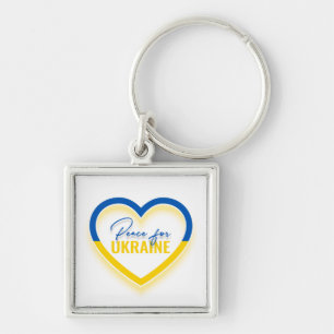 Peace for Ukraine Square Keychain
