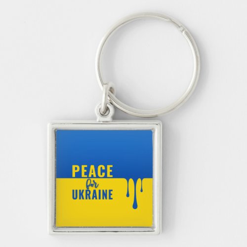 Peace for Ukraine Square Keychain