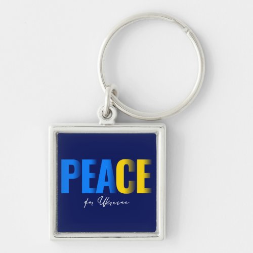 Peace for Ukraine Square Keychain