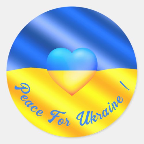 Peace For Ukraine Sticker Ukrainian Flag Freedom