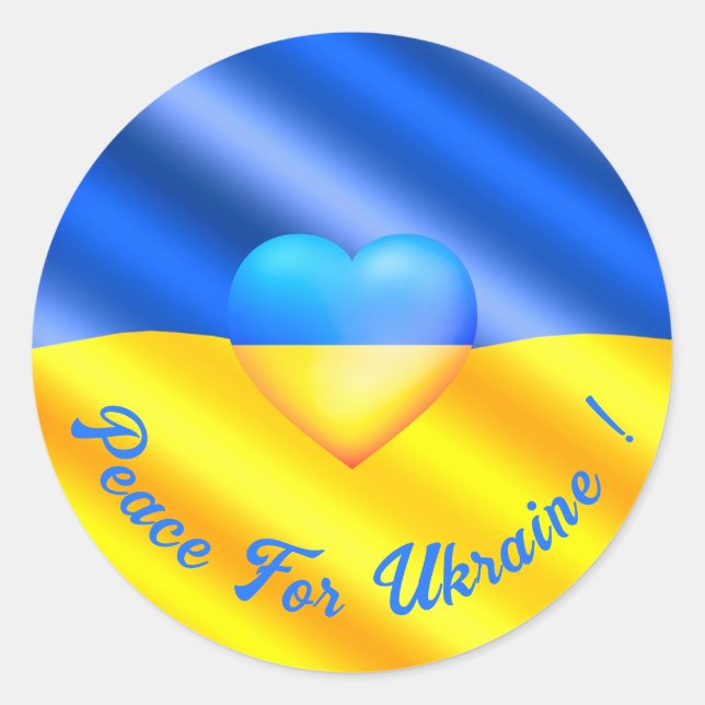 Peace For Ukraine Sticker Ukrainian Flag Freedom (Front)