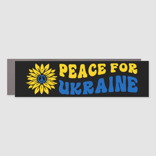 Peace For Ukraine Sunflower Bumper Car Magnet (Front)