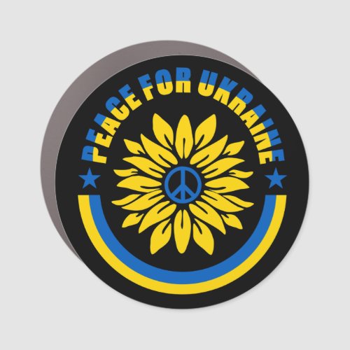 Peace For Ukraine Sunflower Car Magnet