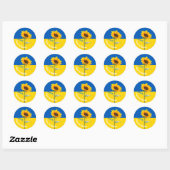 Peace for Ukraine Sunflower Flag Yellow &  Blue Classic Round Sticker (Sheet)