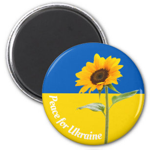 Peace for Ukraine Sunflower Flag Yellow & Blue Magnet