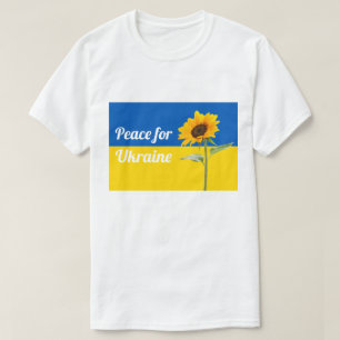 Peace for Ukraine Sunflower Flag Yellow & Blue T-Shirt