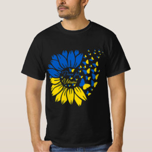 Peace For Ukraine Sunflower Ukrainian Butterfly Uk T-Shirt
