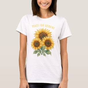 Peace for Ukraine. Sunflowers symbol of Peace.  T-Shirt
