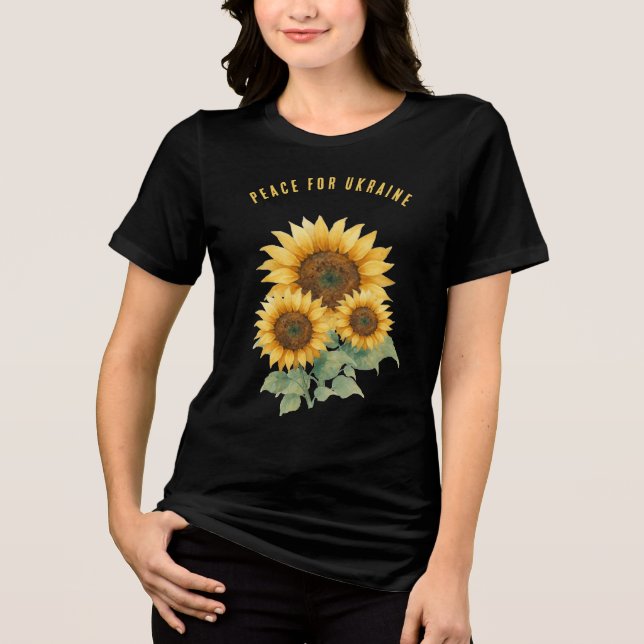 Peace for Ukraine. Sunflowers symbol of Peace.  Tri-Blend Shirt (Front)