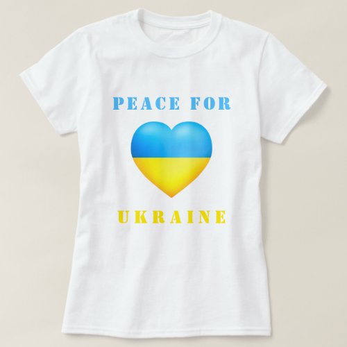 Peace For Ukraine Support T_shirt Ukrainian Flag