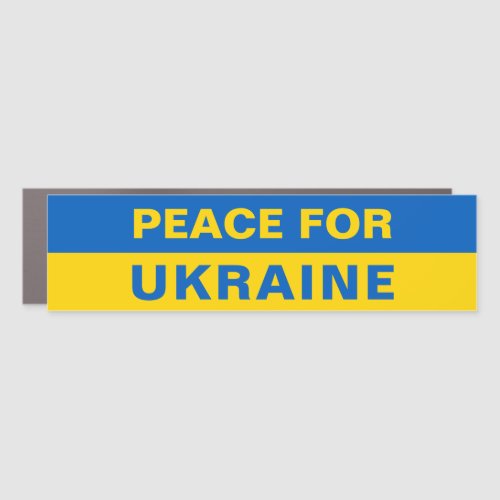 Peace For Ukraine Support Ukrainian Flag Car Magnet