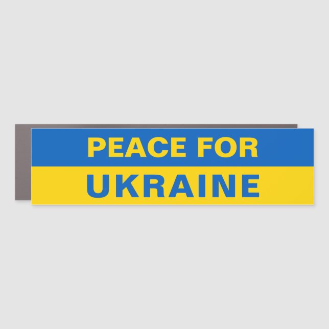 Peace For Ukraine Support Ukrainian Flag Car Magnet (Front)