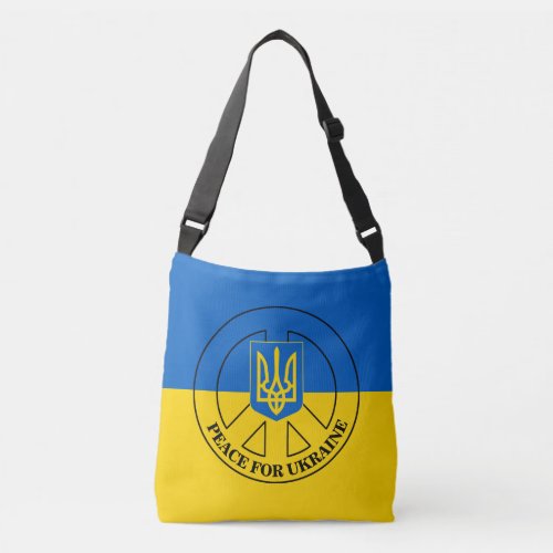 Peace for Ukraine Ukraine Flag Emblem  Crossbody Bag