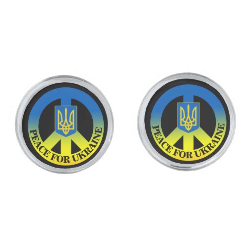 Peace for Ukraine Ukraine Flag Emblem  Cufflinks