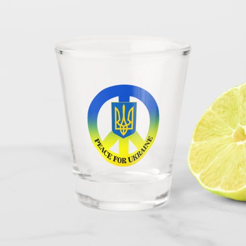 Peace for Ukraine Ukraine Flag Emblem Shot Glass