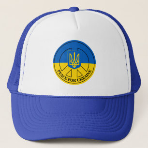 Peace for Ukraine, Ukraine Flag, Emblem Trucker Hat