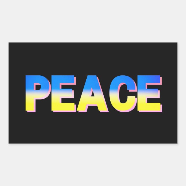 PEACE for Ukraine Ukrainian Anti War No War Rectangular Sticker (Front)