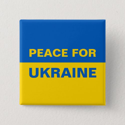 Peace for Ukraine Ukrainian Flag Button
