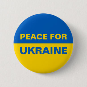 Peace for Ukraine Ukrainian Flag Button
