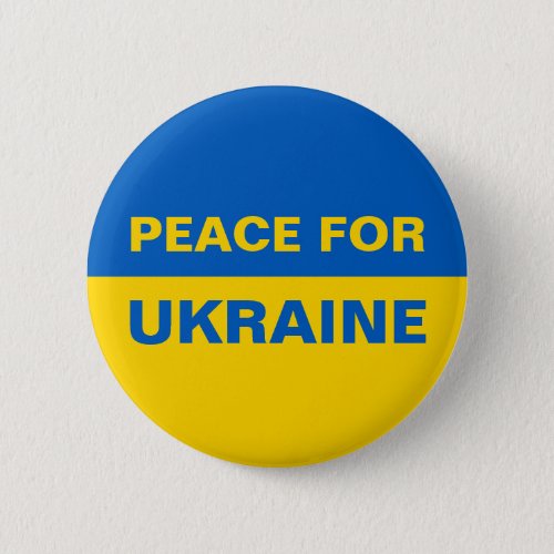 Peace for Ukraine Ukrainian Flag Button