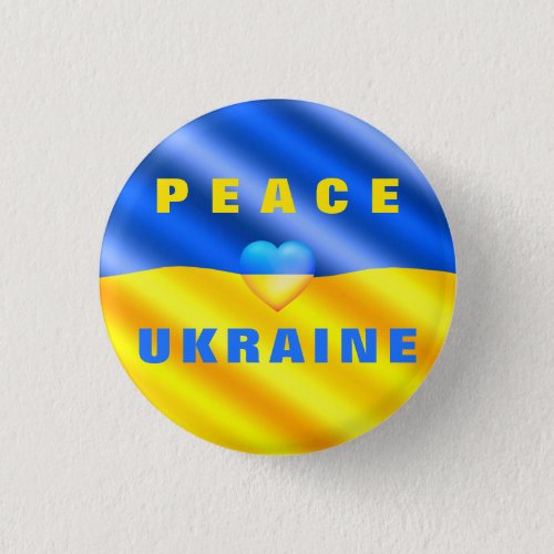 Peace For Ukraine _ Ukrainian Flag Button Freedom