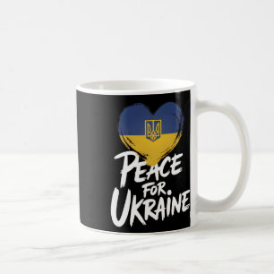 Peace For Ukraine Ukrainian Flag Heart Symbol Coffee Mug