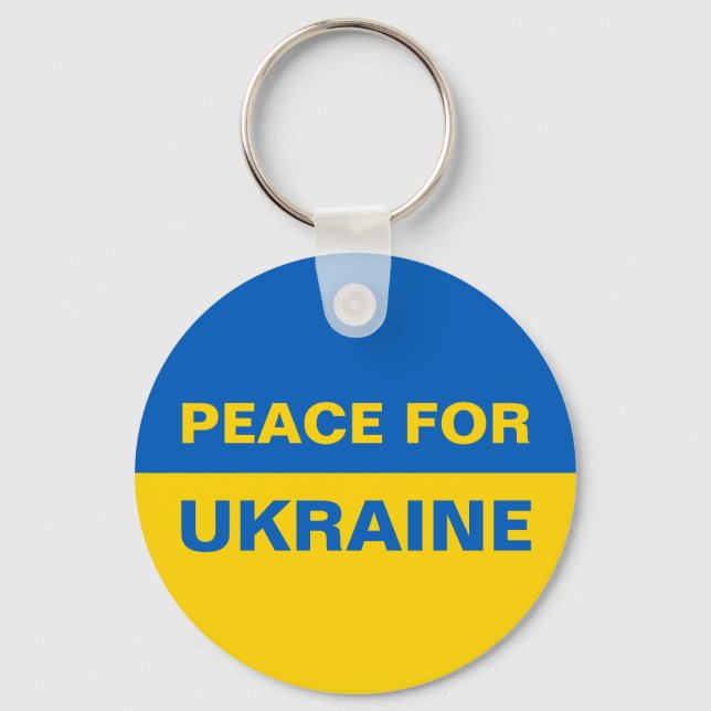 Peace for Ukraine Ukrainian Flag Keychain (Front)