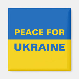 Peace for Ukraine Ukrainian Flag Magnet