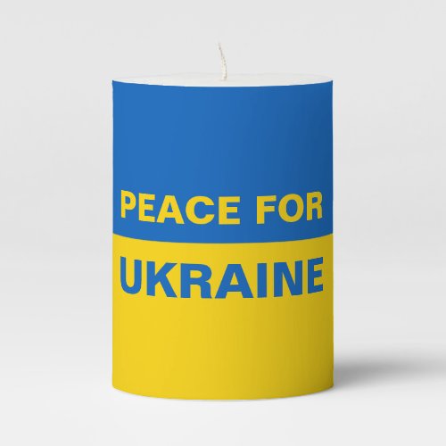 Peace for Ukraine Ukrainian Flag Pillar Candle