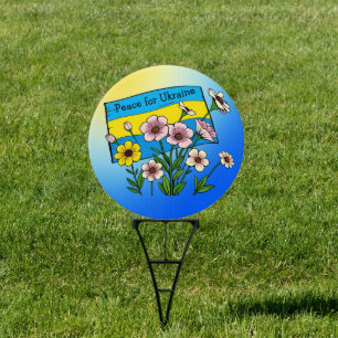 Peace for Ukraine Ukrainian Flag Sign