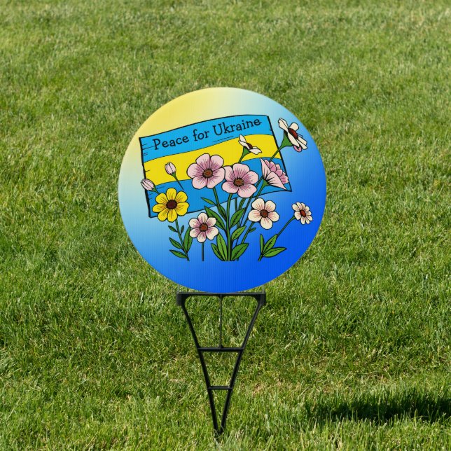 Peace for Ukraine | Ukrainian Flag Sign (Insitu)