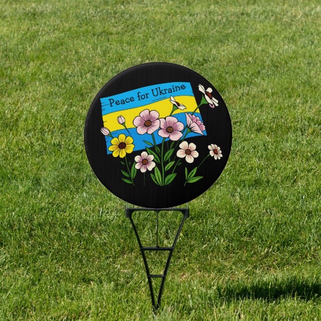 Peace for Ukraine | Ukrainian Flag Sign (Insitu)