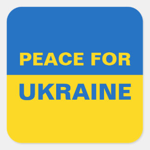 Peace for Ukraine Ukrainian Flag Square Sticker