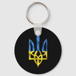 Peace for Ukraine Ukrainian vintage trident suppor Keychain